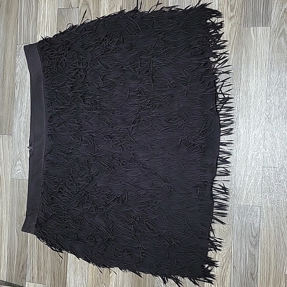 NWT Torrid women's 22 black mini fringed flapper skirt